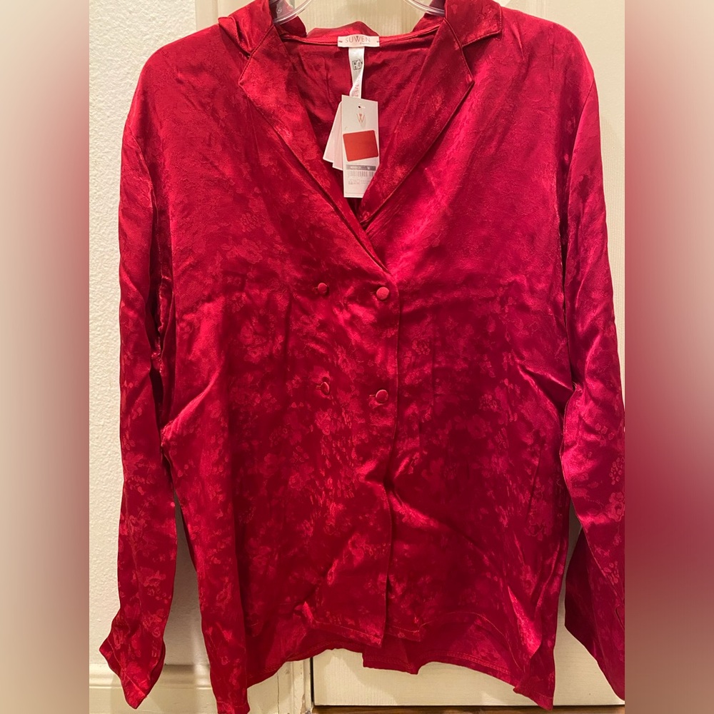 Satin Red Suwen PJ Set